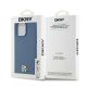 8. DKNY Leather Monogram Pattern Metal Logo MagSafe Case for iPhone 15 Pro Max - Blue