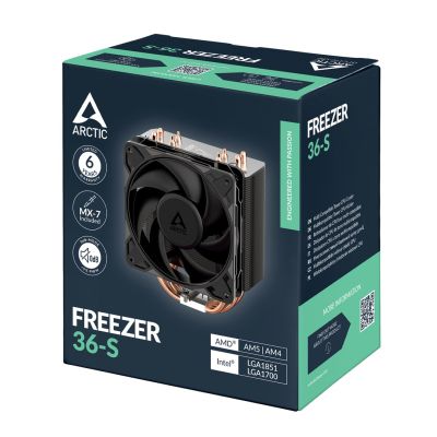 8. ARCTIC Freezer 36-S Processor Air Cooler 12 cm Black, Stainless Steel 1 pc.