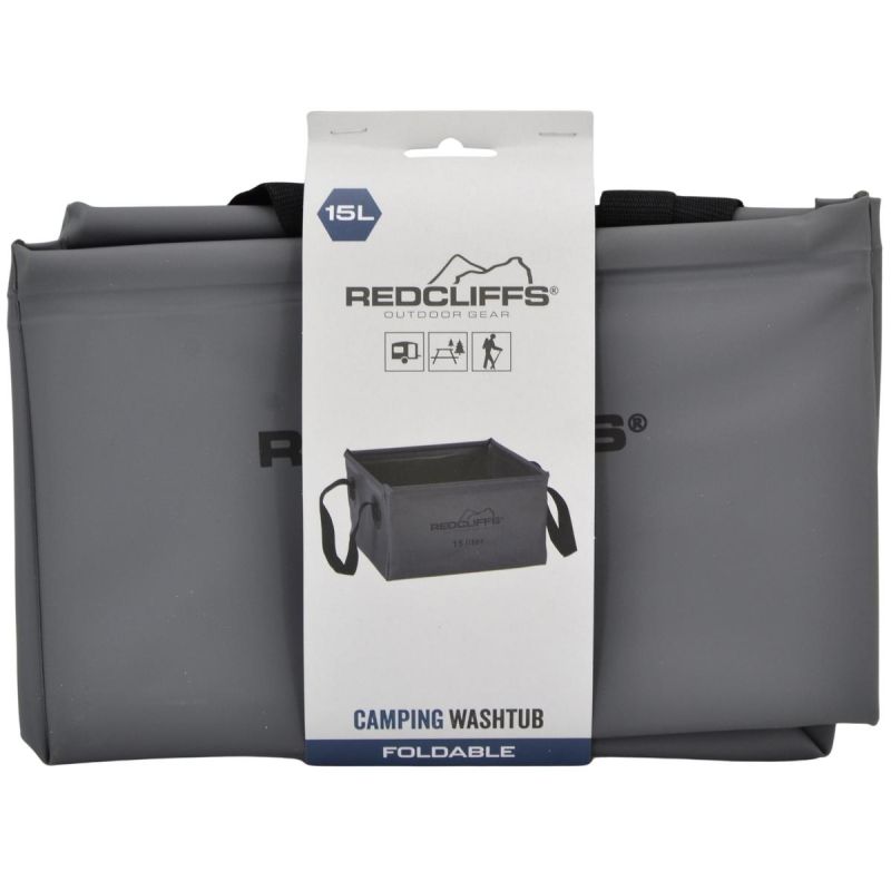 3. Foldable Travel Bowl Square Water Container 15L Gray Redcliffs