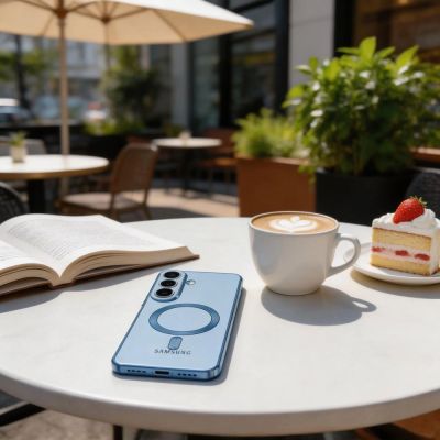 5. Tech-Protect MagFlex MagSafe Case for Samsung Galaxy S26 - Transparent Blue