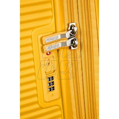 6. American Tourister Soundbox EXP cabin suitcase - golden yellow