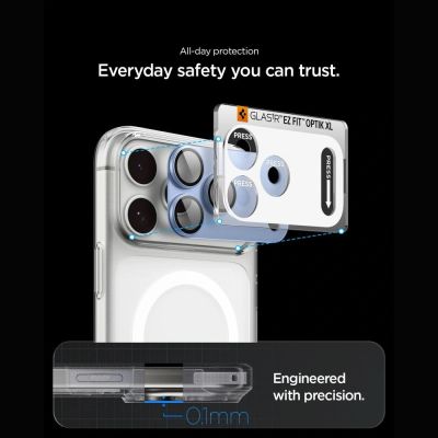 22. Spigen Optik Pro XL GLAS.TR EZ FIT Tempered Glass Camera Screen Protector for iPhone 18 Pro Max - Light Blue