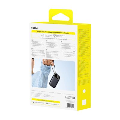 4. Baseus EnerFill FC31 20000mAh 45W Power Bank with Display with USB-C and Lightning Cables - Black