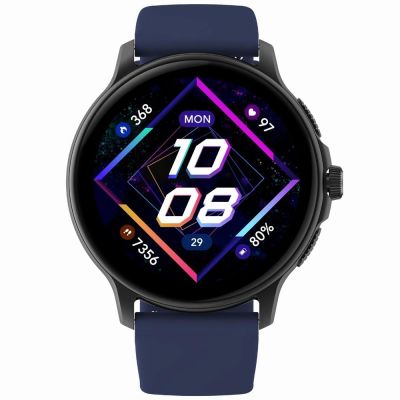 5. GRAVITY GT12-2 Women's Smartwatch Navy Blue Silicone Strap + Black Bracelet