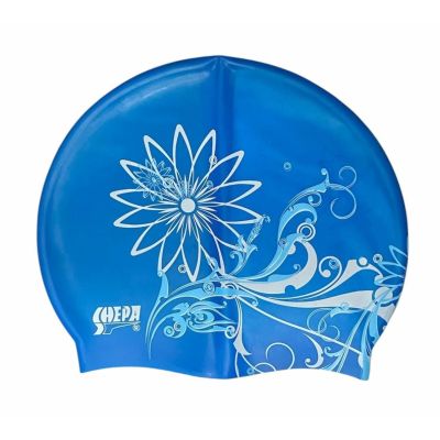 SHEPA silicone bathing cap, blue graphics, B4