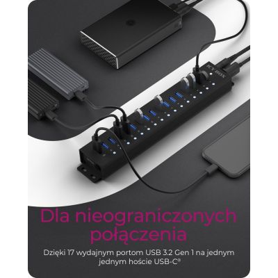 3. ICY BOX 17-Port Hub with USB 3.2 Gen