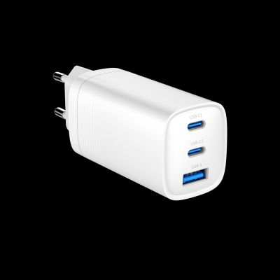 GEMBIRD FAST USB CHARGER POWER DELIVERY USB TYPE C, 3X USB, 65W, GAN WHITE