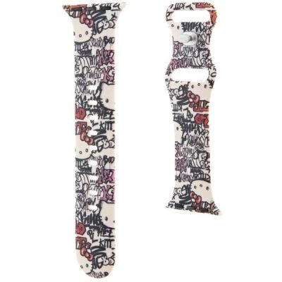 3. Hello Kitty Silicone Tags Graffiti strap for Apple Watch 38/40/41mm - beige