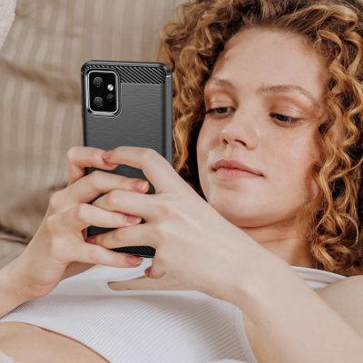 8. Carbon Case for Motorola Moto G Power 2023 flexible silicone carbon cover black