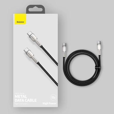 15. Baseus Cafule Series Metal Data USB-C / USB-C PD QC SCP 100W 5A 1 m cable - black