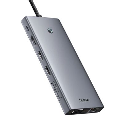 3. HUB Baseus PortalJoy Series 13in1 USB-C - 2x HDMI / DP / VGA / USB-A 3.1 / USB-C 3.1 / USB-A 2.0 / PD / RJ45 / SD / TF / AUX - gray
