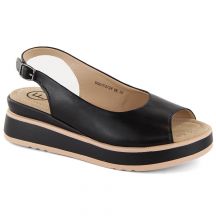 Filippo W PAW533 black leather platform sandals