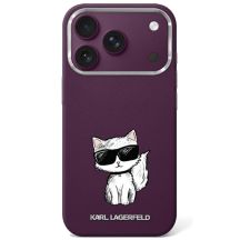 Karl Lagerfeld Smooth Choupette Sketch MagSafe case for iPhone 17 Pro / 18 Pro - burgundy