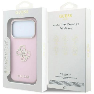 8. Guess Smooth & Big Strass Logo Case for iPhone 18 Pro Max / 17 Pro Max - Pink