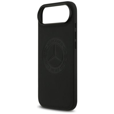6. Mercedes Leather Vintage Logo MagSafe Case for iPhone Air - Black