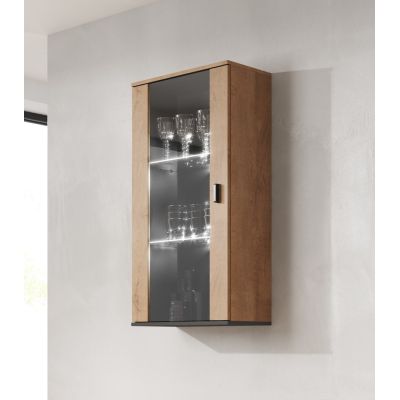 SOHO hanging display cabinet, oak lefkas+ black