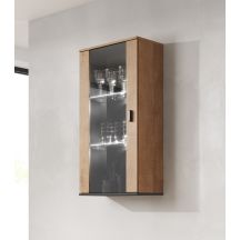 SOHO hanging display cabinet, oak lefkas+ black