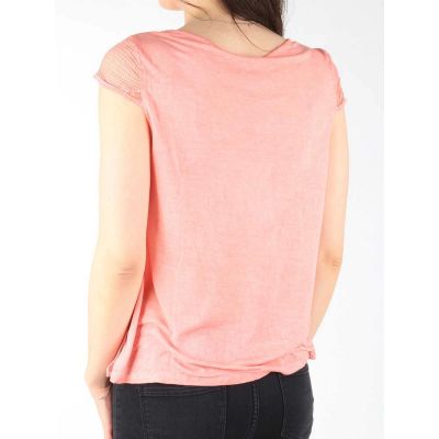 5. Wrangler Capsleeve Tee Coral Peach W W7337FDJX