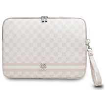DKNY Sleeve Checkered Pattern Printed Stripes 14" Laptop Case - Pink