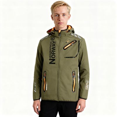 9. Geographical Norway Royaute DB 068 M WY1996H/GN-Kaki / Orange Softshell Jacket