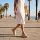 7. Women's beige leather wedge sandals Vinceza 66949