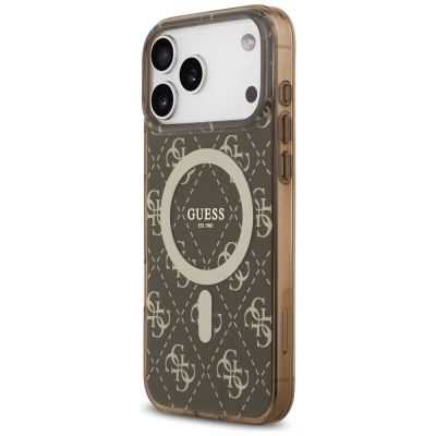 2. Guess IML 4G Background MagSafe Case for iPhone 17 Pro - Brown