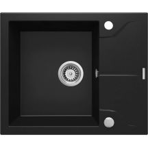 Single-bowl granite sink with drainer