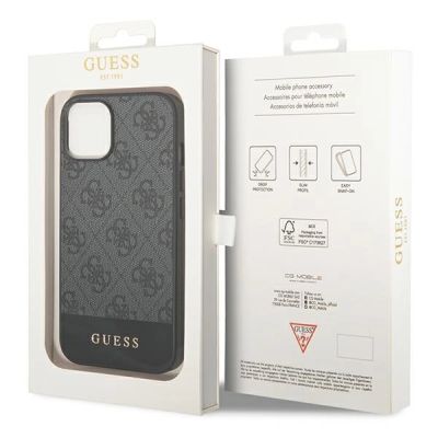 8. Guess 4G Stripe Collection Case for iPhone 14 / 15 Plus - Gray
