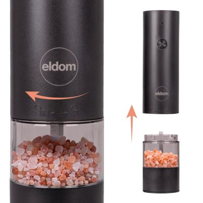 2. ELDOM ZMP5 ELECTRIC SALT AND PEPPER GRINDER SET, RECHARGEABLE, USB