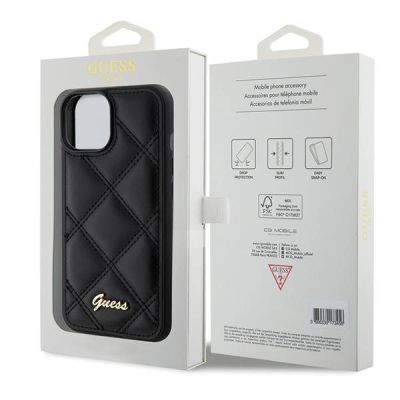8. Guess Quilted Metal Logo case for iPhone 15 - black