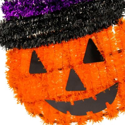 8. DECORATIVE PUMPKIN FIGURINE 35CM HALLOWEEN PURPLE STRIP