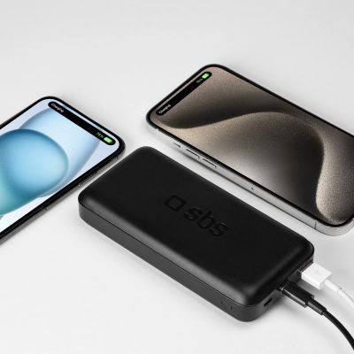 8. Powerbank SBS TTBB20000PD20K 20000 mAh 20W PD USB-C, USB-A, Micro-USB - black