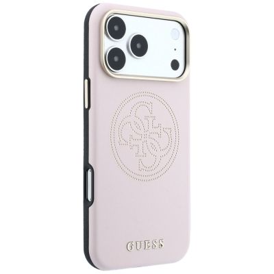 4. Guess Perforated 4G Gold Logo Magsafe Case for iPhone 17 Pro / 18 Pro - Pink