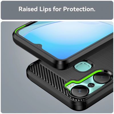 6. Carbon Case case for Infinix Hot 12 Pro flexible silicone carbon cover black