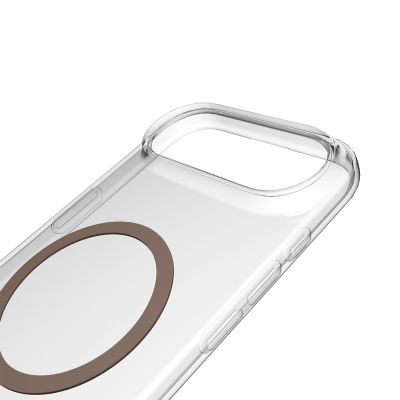 5. Puro Lite Mag TPU+PC Case Compatible with MagSafe for iPhone 17 Air - Transparent with Brown Ring