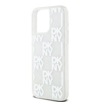 6. DKNY Liquid Glitter Multilogo case for iPhone 15 Pro Max - white