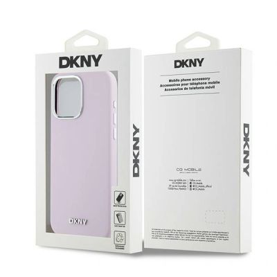 9. DKNY Liquid Silicone Small Metal Logo MagSafe Case for iPhone 14 Pro Max - Pink
