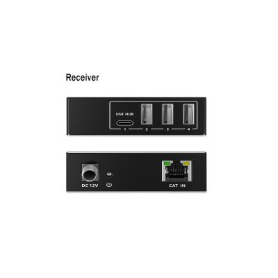 4. Extension cable (extender) via twisted pair cat. 6A USB 3.1 Gen1 up to 100m, 3x USB-A, 1x USB-C up to 5 Gbps, 1x RJ45 (Gigabit Ethernet) - set (receiver/transmitter)