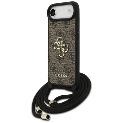 2. Guess 4G Big Logo Cord Stap Crossbody Case for iPhone 17 Air - Brown
