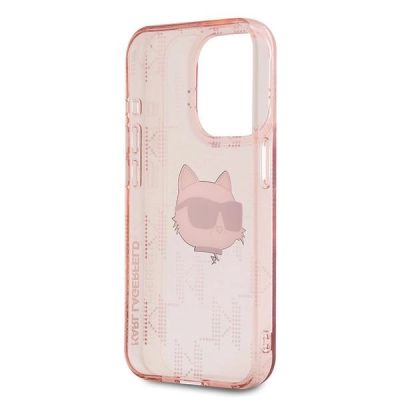 7. Karl Lagerfeld IML Choupette Head & Monogram case for iPhone 15 Pro - pink