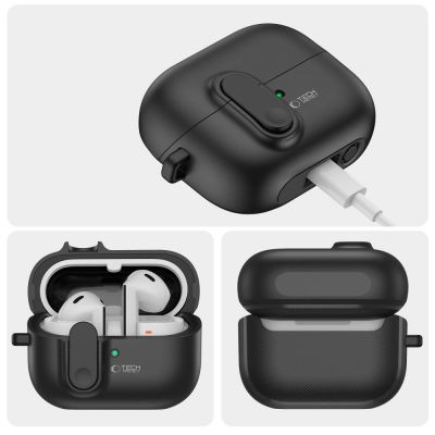 8. Tech-Protect Slim Hook Case for Samsung Galaxy Buds 3 / 3 Pro - Black