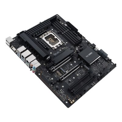 9. ASUS Pro WS W680-ACE W680 (LGA 1700) ATX motherboard, 2x PCIe 5.0, 3x PCIe 4.0, 3x PCIe 4.0 M.2 slots, 2x USB 3.2 Gen 2, 4x USB 3.2 Gen 1, 2x USB 2.0, 2x 2.5 Gb Ethernet, 1x SlimSAS, 4x SATA, HDMI, DisplayPort and VGA