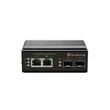 LevelOne IGP-0431 Switch - unmanaged - 2 x 10/100/1000 (PoE) + 2 x Gigabit SFP - DIN rail mountable - PoE - DC power supply