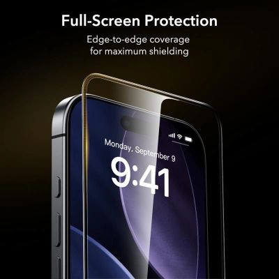 9. ESR UltraFit Armorite Pro Tempered Glass for iPhone 16 Pro / 17 - Transparent