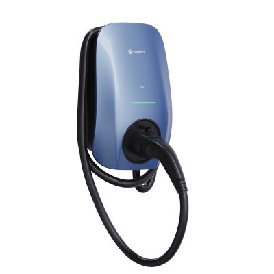 Solplanet EV AC charging station // SOL22H-WP1 Morandi Blue, 3-phase, max. charging power 22kW, NFC communication, WIFI + Bluethooth + RS485, 3x RFID cards, type 2 plug (IEC62196-2) with 5m cable, weight 5.1kg / 2-year warranty