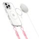 2. Tech-Protect Flexair Chain MagSafe Case for iPhone 16 Pro - Clear + 2 Lanyards (Pink and Gray)