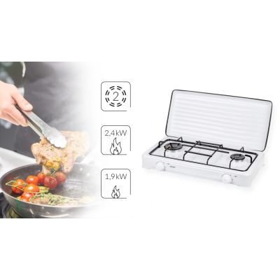 2. Smile KN-02/1K Gas Cooker (two-burner 4300W white)