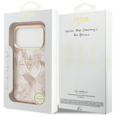 8. Guess Jungle Tonal Triangle MagSafe Case for iPhone 17 Pro Max - Pink