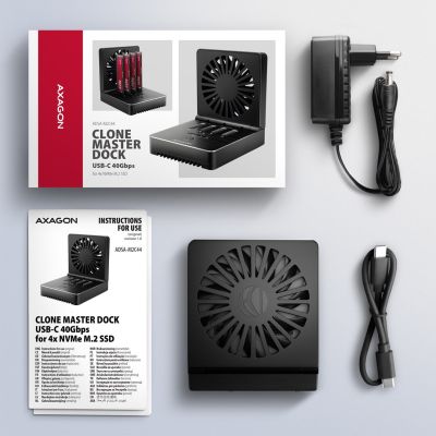 11. Axagon ADSA-M2C44 USB 4 Type-C Hard Drive Docking Station Black