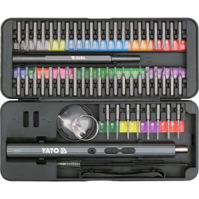 2. Screwdriver Set with Bits 3.7 V, 56-Piece YT-25770 YATO